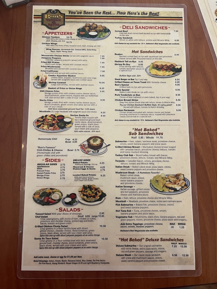 Menu Ron's Pizza-1